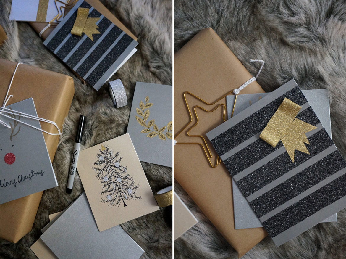 DIY Glitter Tape Holiday Cards - Girls Of T.O.